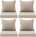 MIULEE Beige Outdoor Seat Cushion 24x24 Inch Set of 4 Waterproof