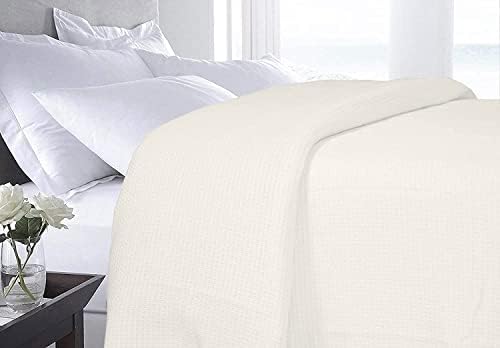DOLLCENT 100% Cotton King Size Blanket for Bed, Premium Soft Combed
