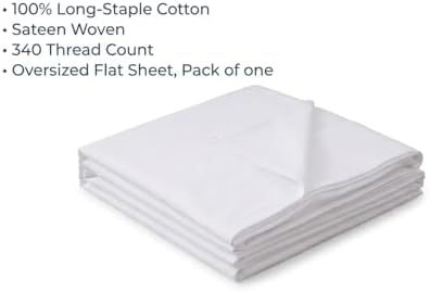 Flat Sheet Only (Oversized) 340 Thread Count Soft Cotton Sateen Bed