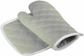 Oven Mitts and Pot Holder Set for Kitchen, Light Green Grey Ombre