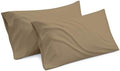 100% Egyptian Cotton King Size Pillowcases Set of 2, Taupe Solid