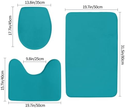 3 Pieces Bath Rug Sets, Non-Slip Absorbent Bathroom Mats,Solid Color