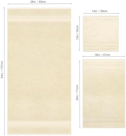 SKL Home Classic SoftTouch Cotton Premium 6-Piece Towel Set, Cream