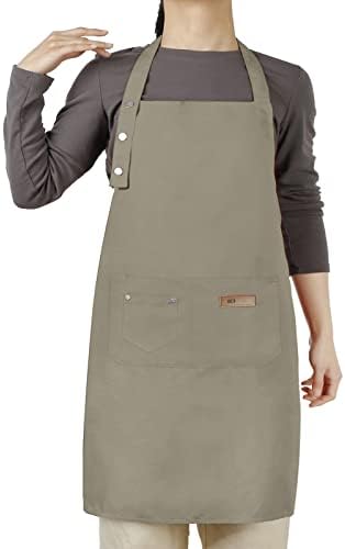 Hongsome Adjustable Button Apron for Women Men Artist Painting Pottery
