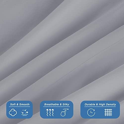 Bedecor Extra Deep Pocket Fitted Sheet, 18-21 Inch, King, Light Gray