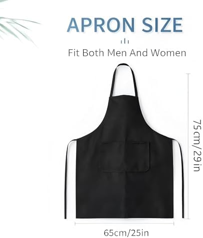 8 Pack Aprons Bulk with Pockets, Unisex Apron with Extra Long Ties for