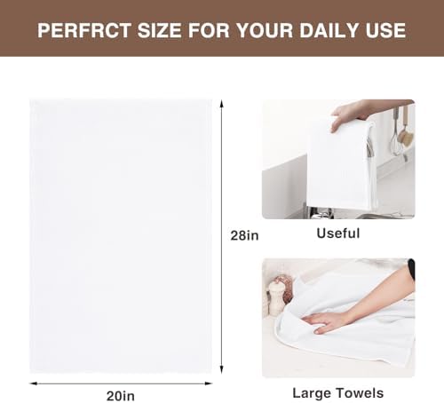 Homaxy 100% Cotton Oversized Waffle Weave Kitchen Towels, 7-Pack
