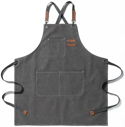 Apron Canvas Kitchen Aprons For Woman Men Chef Work For Restaurant Bar