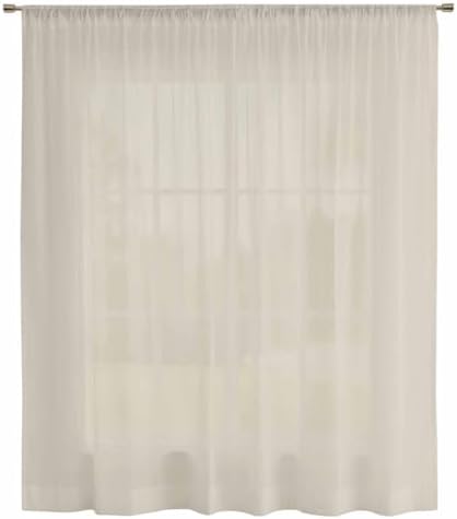 Ivory White Sheer Curtains 108 Inch Length Modern Pure Ivory White
