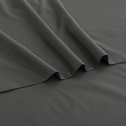 Soft Dark Grey Full Size Flat Sheet 100% Cotton Sateen, 600 Thread