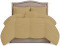 BedDecor 3 Piece Ruched Pattern Duvet Set with Zipper & Corner Ties