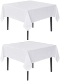 sancua White Square Tablecloths 60x60 Inch Table Cloth, 2 Pack