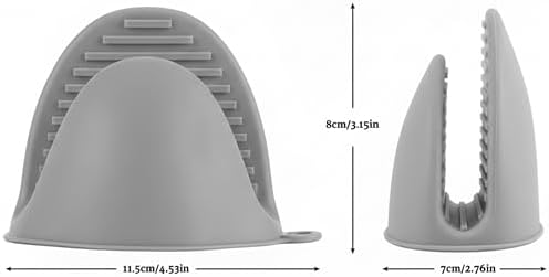 1 Pair Gray,Mini Silicone Oven Gloves, Mini Finger Protector Pot