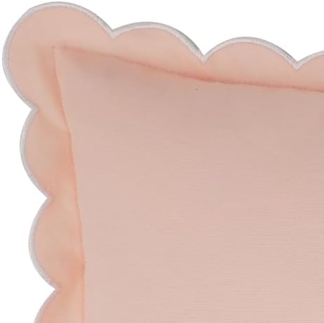Mrcrypos Peach Pink Scalloped Pillow Covers 18X18 Set of 2
