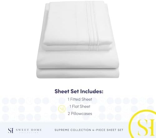 Split King Sheets - Breathable Luxury Sheets with Full Elastic &
