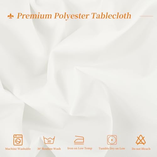 12 Packs 90 Inch Ivory Round Polyester Tablecloths