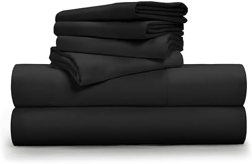 6-Pcs Cotton Bedding Set Dark Grey King Size 16" Deep Pocket