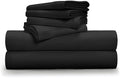 6-Pcs Cotton Bedding Set Dark Grey King Size 16" Deep Pocket
