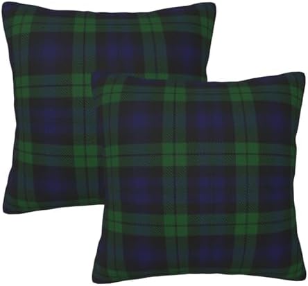 The Black Watch Tartan Plaid Throw Pillow Covers 22"x22" Pack of 2