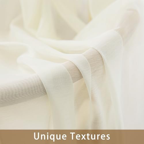 Ivory Sheer Curtains 96 Inches Long Rod Pocket
