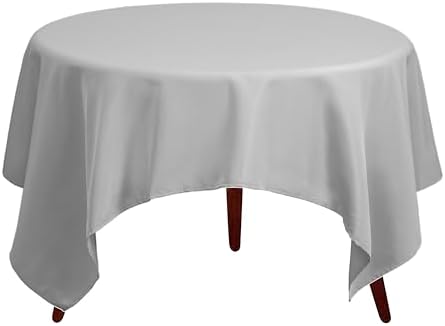 Gee Di Moda Square Tablecloth - 70 x 70 Inch Charcoal Table Cloth for