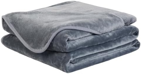 EASELAND Soft Lightweight California King Fleece Blanket, Gray