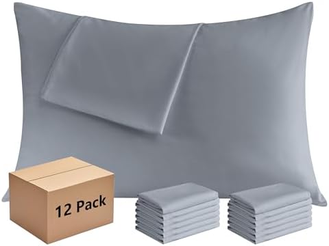 CULVE Pillow Cases Standard 12 Pack (20x26, Dark Gray)