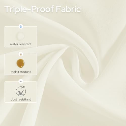 HOMEIDEAS Non-See-Through Ivory Privacy Semi Sheer Curtains