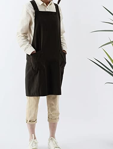 Cotton Canvas Pinafore Japan Style Apron No Tie Two Pockets Halter