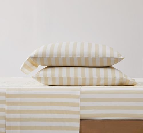 Brooklyn Loom Levi Stripe White/Ivory Full 4 Piece Sheet Set
