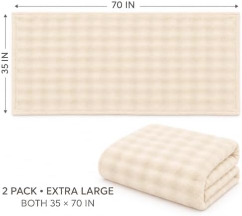 Multipurpose Oversized Bath Towels 2 Pack, 35“ x 70 "— Coral Fleece