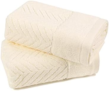 YiLUOMO Beige Hand Towel Set of 2 100% Cotton Ultra Soft Highly