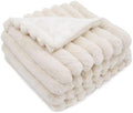 DEZ FURNISHINGS Luxury Reversible Textured Stripe Faux Fur & Velvet