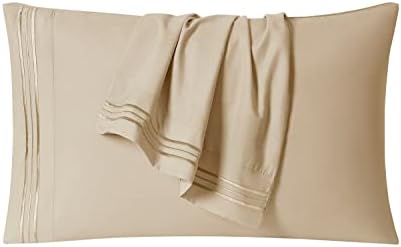 Clara Clark Premier 1800 Collection Full 4PC Bed Linen Set, Beige