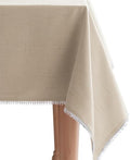 Lenox French Perle Solid Rectangle Tablecloth, Natural - 60" W x 102"