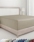 California Design Den Soft 100% Cotton Sateen Fitted Sheet Full, Taupe