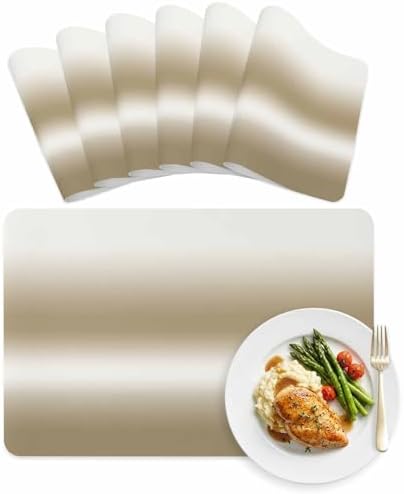 Placemats Set of 6 Abstract Gradient Khaki Beige Heat-Proof