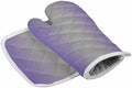 Quilted Cotton Terry Cloth Oven Mitt, Pot Holder Purple Gray Gradient