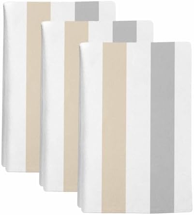 Classical Beige Grey Striped Kitchen Towels Soft Absorbent Dish Towels
