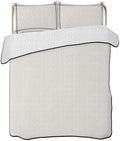 90x96in Quilt Bedding Set Modern Minimalism Pure Beige Breathable