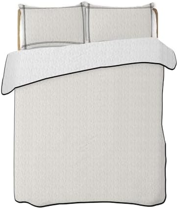 90x96in Quilt Bedding Set Modern Minimalism Pure Beige Breathable