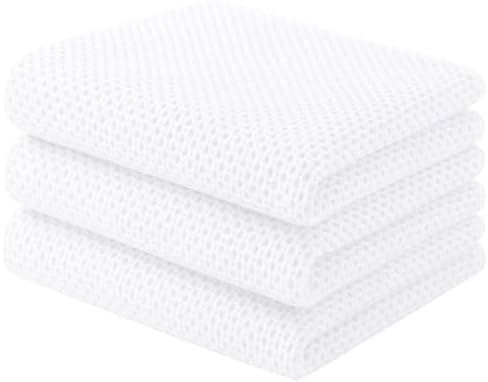 100% Cotton Waffle Weave Kitchen Dish Cloths, 4-Pack Ultra Soft