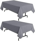 sancua 2 Pack Light Grey Tablecloths 60x120 Inch for 8 Feet Rectangle