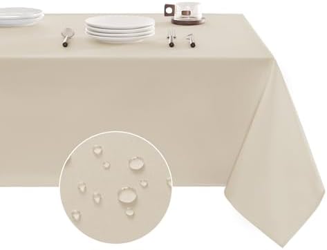 Veblandy Table Cloth Rectangle Waterproof Spill-Proof Wrinkle-Free