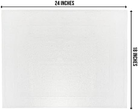 (Pack of 12 100% Cotton White Bath Mat Towel (18x25 Inches) Light