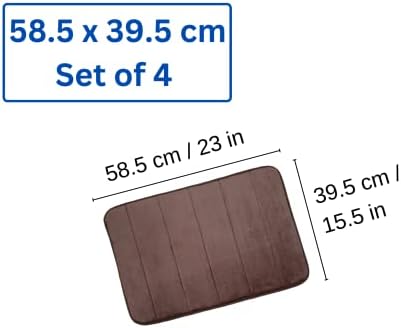 Macro Giant Memory Foam Bath Mat, Brown Color, Set of 4, 23" x 15.5" x