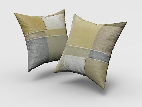 Set of 2 Throw Pillow Covers, Abstract Art 20x20 Inches Square Home