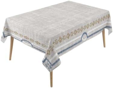 Soft Grey Double Lines Rectangle Tablecloth 60 x 120 Inches Modern