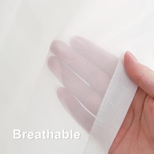 Double Layers Pinch Pleated Cream Sheer Curtains 63 Inches Long Drapes