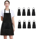 8/12/24 Pack Plain Bib Aprons Bulk, Black Commercial Apron with 2
